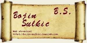 Bojin Šulkić vizit kartica